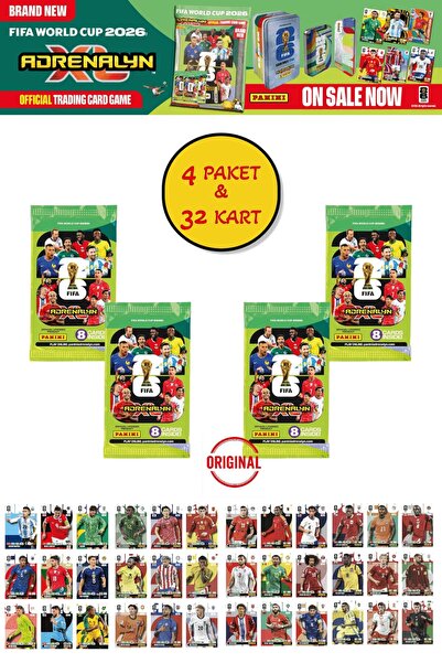 TOYFEST Dünya Kupası FIFA 2026 Panini Adrenalyn XL Koleksiyon Kartı Booster 4...