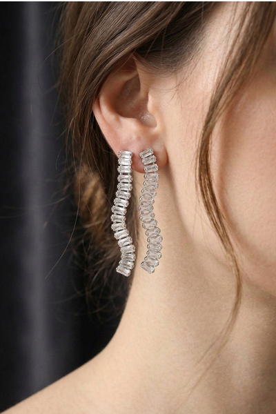 LYKOS Steel Gold Color Waterway Earrings