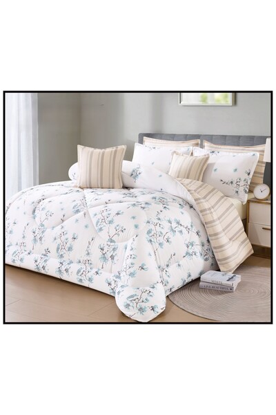 Silk Garden مفرش نفر ونص صيفي مشجر من خامة مكروفايبر يتكون من 4 قطع راحة لك و...