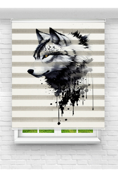 akel collection Kurt Desenli Baskılı Zebra Stor Perde – Modern Dekoratif Zebr...