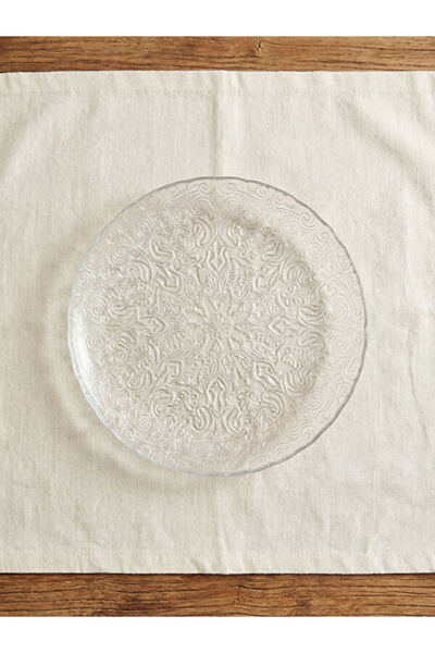 LC Waikiki Embossed Zero Glass Serving Plate for Style Enthusiasts from Uzg S...