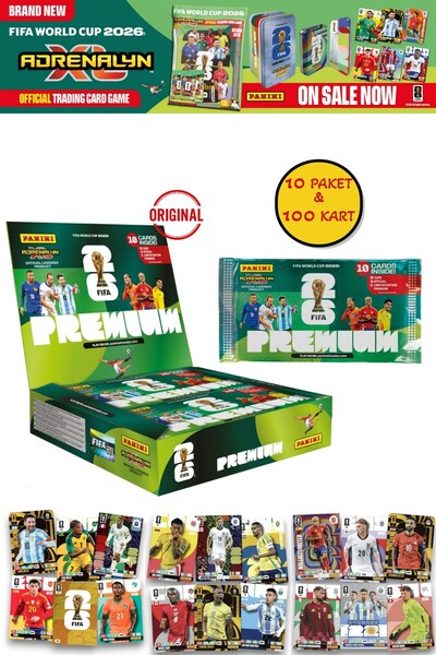 TOYFEST Dünya Kupası FIFA 2026 Panini Adrenalyn XL Premium Trading Kart 10 Pa...