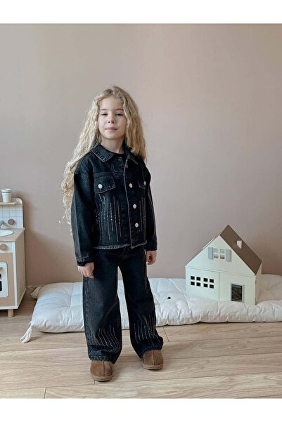 WİKİBOOM Black Jeans Set with Stones