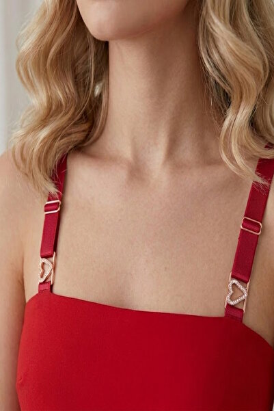 CAŞ DEKORASYON Crvena boja srca Sa kamenčićima naramenice za grudnjak