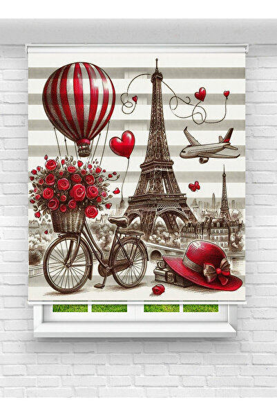 akel collection Paris Eyfel Kulesi Desenli Baskılı Zebra Stor Perde – Dekorat...