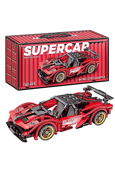 OEM Комплект за конструиране на спортна кола с червен суперавтомобил, 488 час...
