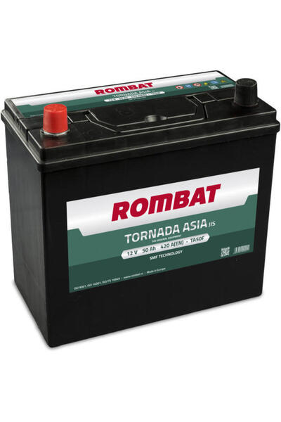 Rombat Baterie auto Tornada Asia 50Ah 420A 12V 55036L1042 cu terminale inversate