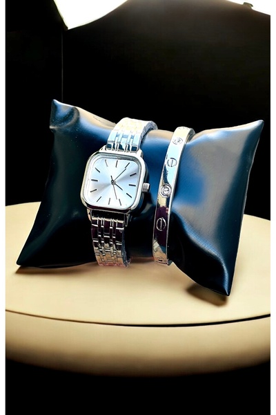 pullmarkt Casual Serisi - kelepçe Bileklik + Kol Saati Seti