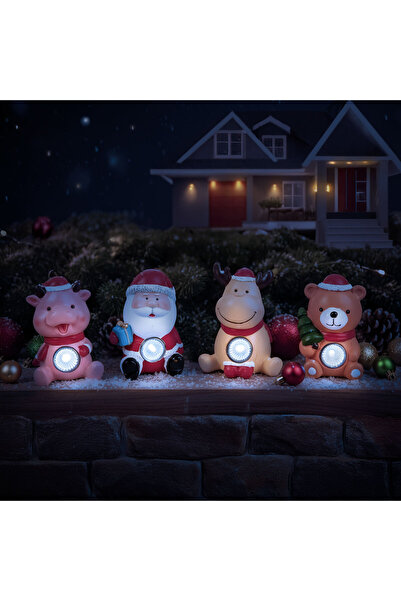 OEM Decorațiune solară de Crăciun – alb rece – 4 modele – 6 x 5 x 10 cm