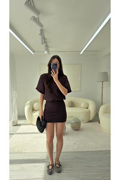 LUUNA STORE Belden Pensil V Shoulder Pad I Dress - Mulberry