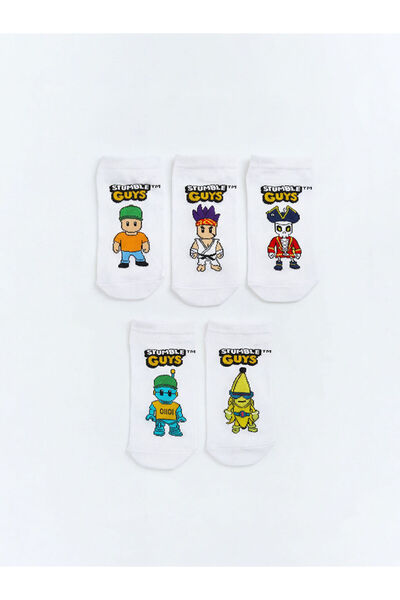 LC Waikiki Μικτές κάλτσες για αγόρια με σχέδια Stumble Guys, σετ 5 τεμαχίων
