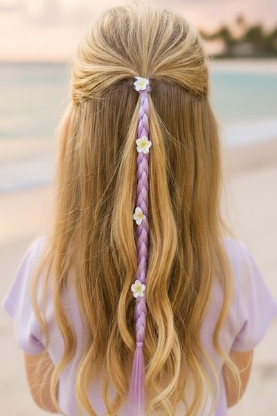 CAŞ DEKORASYON Elastic de păr floral de culoare liliac