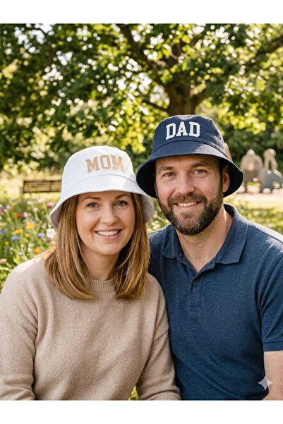 Betülce Mom Dad Printed Bucket Hat – Mom and Dad Couple Combination Hat