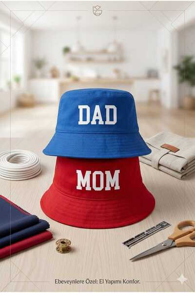 Betülce Mom Dad Printed Bucket Hat – Mom and Dad Couple Combination Hat