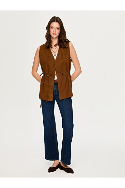 Faik Sönmez Gerçek Süet Deri Yelek S26DRY001