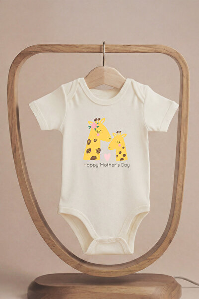 LilJoy Organic 100% Cotton Pack Mother and Baby Giraffe Printed Short Sleeve ...