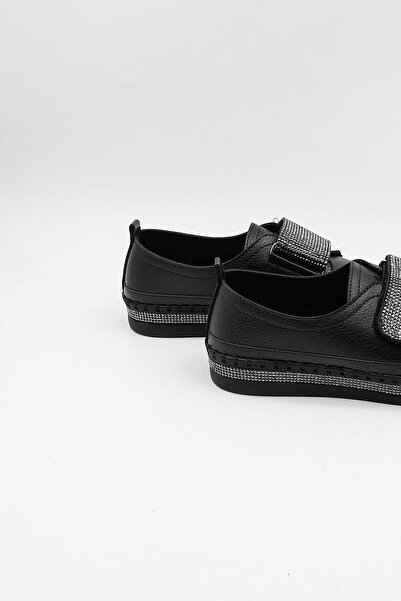 Park Moda Kadın Günlük Taş Detaylı Ayakkabı PM253 K2157- Siyah Cilt