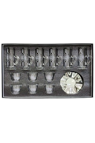 AL-GANNAS 18-Piece Laser-Engraved Tea Glass & Coffee Cup Set | Elegant Crysta...