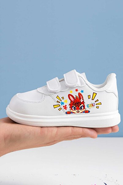 lias desing Red Cool Rabbit cu imprimeu pantofi sport pentru copii cu bandă a...