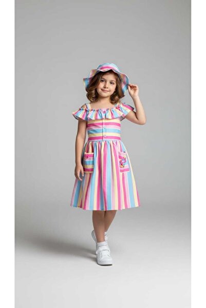 Other Girls' summer rainbow dress with matching hat