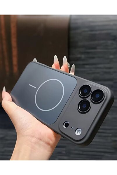 KILIF HOUSE Ag Glass Magsafe Supported Case with Silicone Frame and Lens Prot...