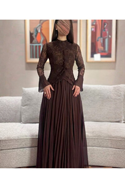 Rwnq Dresses فستان براون انيق