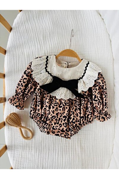 NUNU BABY Lora Leopar Desenli Romper