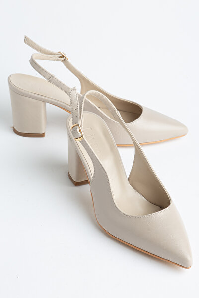 livens حذاء VELORA نسائي باللون البيج مفتوح من الخلف وذو أربطة ومقدمة مدببة، ...