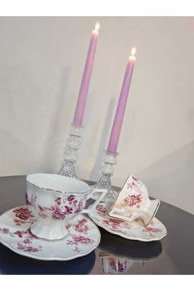 SİHİR Mien pembe çiçekli fincan takımı