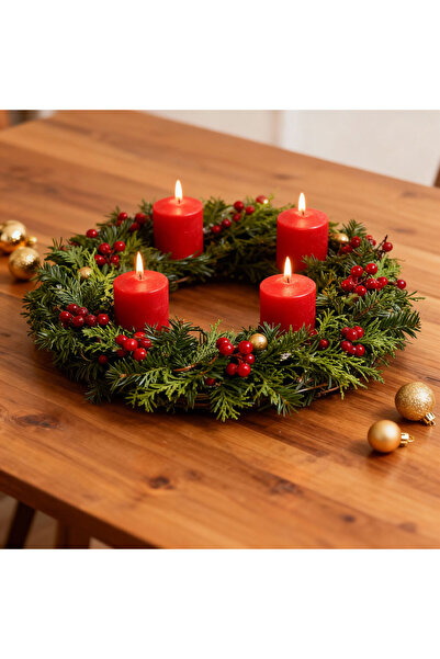 Vog und Arths Candle set - red, unscented - 4 x 45 g