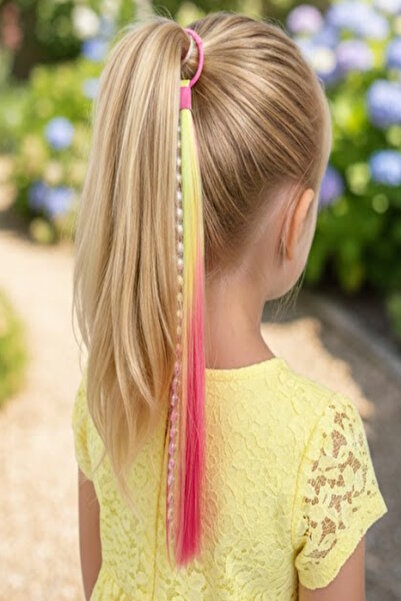 CAŞ DEKORASYON Elastic de păr în culorile galben și roz