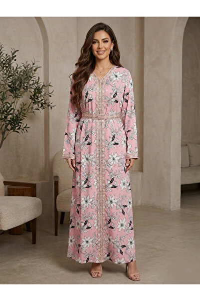 ISHRAQAT AL-AMAL Elegant long dress with a waist tie