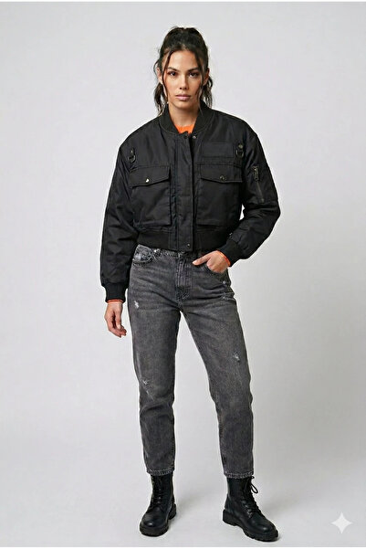 OEM Black Bomber Jacket for Women