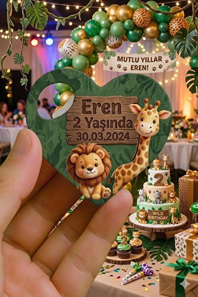 levon tekstil Doğum günü İçin Kişiye Safari konseptli Özel Açacak Magnet (20 ...