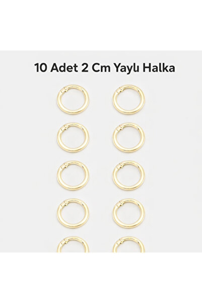 Alya trend Light Gold 2.5 cm 10 Pieces Spring Ring
