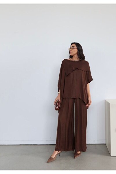 ALVOR Asymmetrical Cut Oversized Blouse Trouser Set