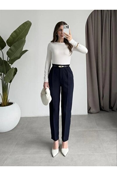 DRESSIFY WOMEN’S FASHION Γυναικείο παντελόνι Hacuc με ψηλή μέση μέση και ζώνη