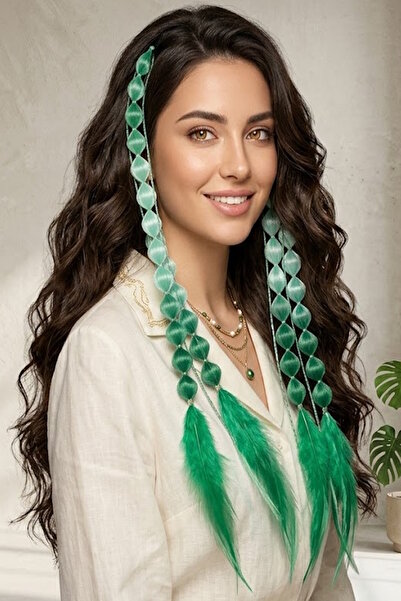 CAŞ DEKORASYON Zelena gumica za kosu