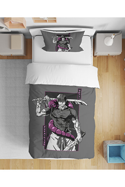 Home Toji Fushiguro Anime Patterned 3D Digital Print of Single Bed Sheet Sız ...