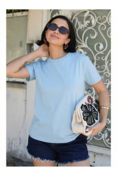 SPORTİVEA 100% Cotton Oversized Women's T-Shirt – Basic Comfortable Summer Model