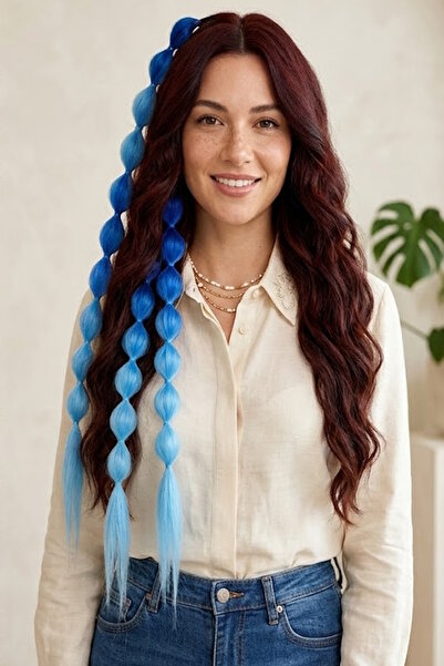 CAŞ DEKORASYON Plava gumica za kosu