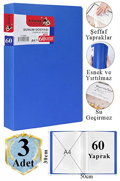 Artlantis Dosar de prezentare albastru, 3 bucăți cu 60 de pungi, catalog cu d...