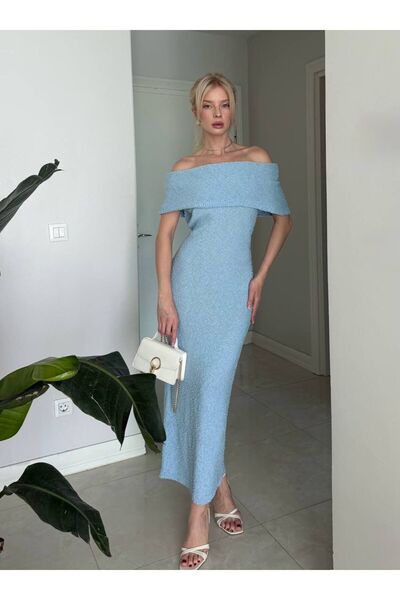 ALVOR Women's Boat Neck Off-Shoulder Midi Dress