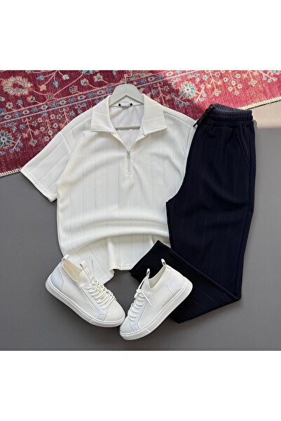 KONSEPT35 Men's Ottoman Zippered Summer Top and Bottom Set