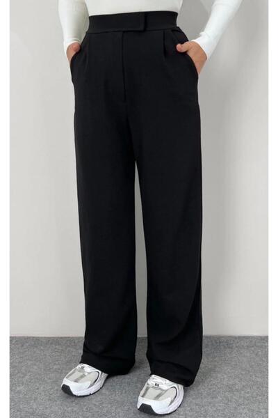 FLEX FASHION Women's Trend Stretch Fabric Velcro Closure Black Popular Palazz...