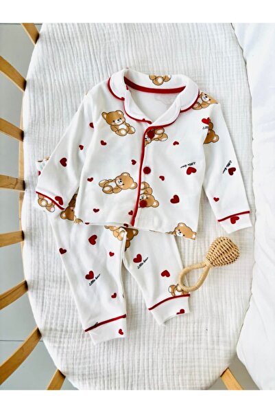 NUNU BABY Love Teddy Pamuklu Pijama Takımı