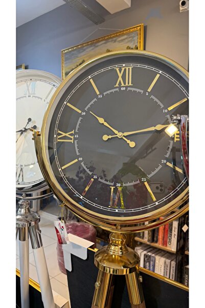 Riyes Tasarım Tripod Ahşap Ayaklı Dekoratif Saat - ayaklı saat