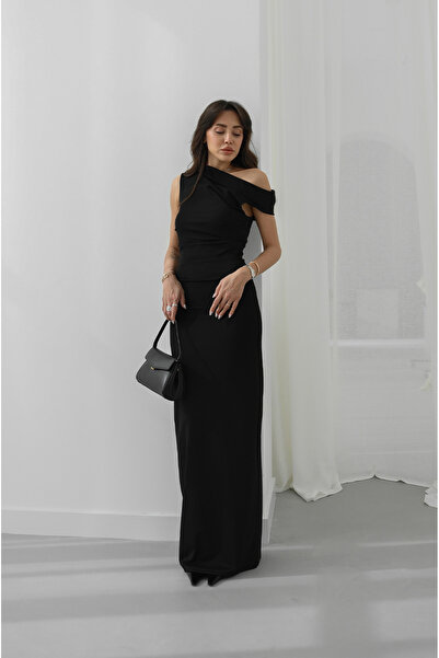 Havoş Rochie neagră Low detaliu pe umăr