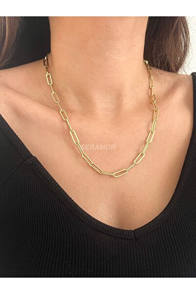 SERAMOR XUPING 14 k altın renginde ithal premium Ataç kolye (50 cm)