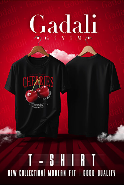 Gadali Unisex Cherries Printed T-Shirt